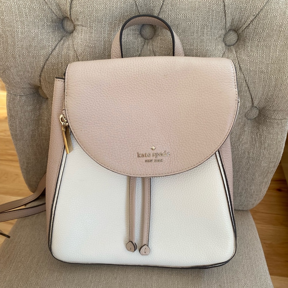 Kate Spade Beige and White Mini Backpack
